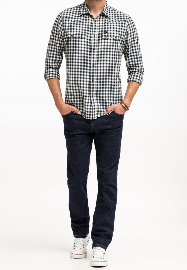 WRANGLER GREENSBORO MĘSKIE SPODNIE JEANSOWE JEANSY DŻINSY RINSE BLUE W15QSQX36 112142833