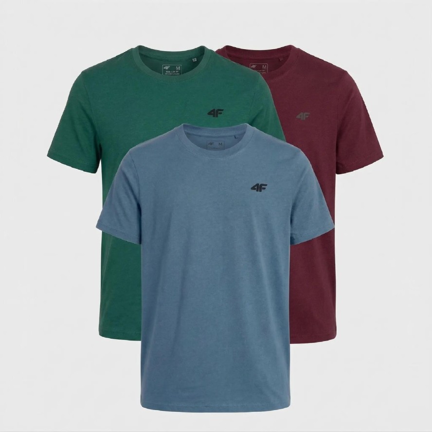 KOSZULKA MĘSKA LIMITOWANA 4F T-SHIRT KOMPLET ZESTAW 3 SZTUKI L M3948 SS26