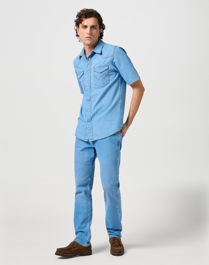 WRANGLER MĘSKIE SPODNIE JEANSOWE WRANGLER GREENSBORO MIST 112364971