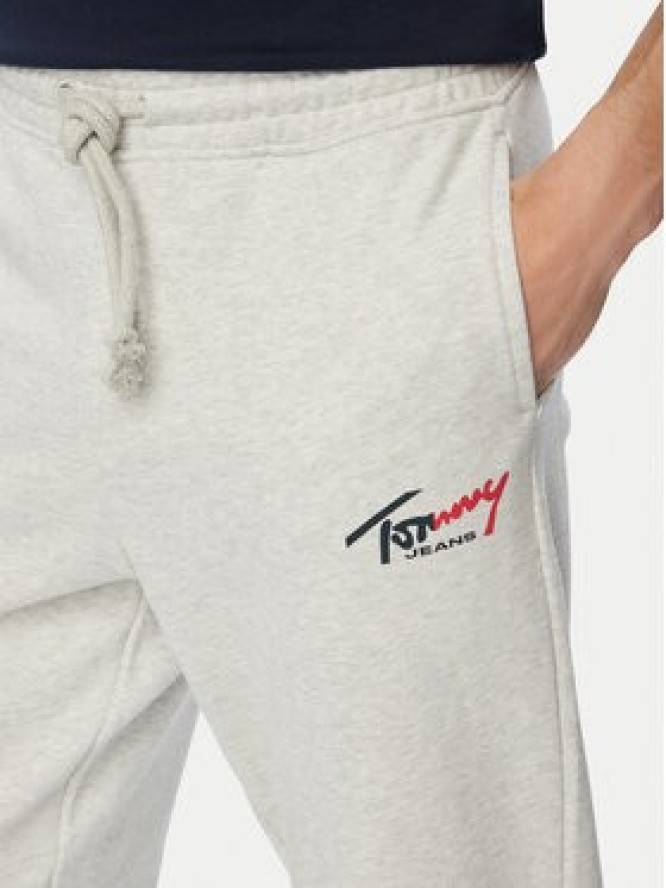 Tommy Jeans Spodnie dresowe DM0DM23903 Szary jasny Regular Fit