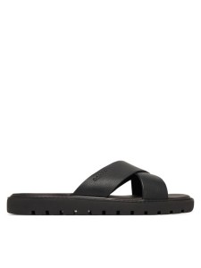Calvin Klein Klapki Sq Molded Sandal Xcross Lth HM0HM02235 Czarny