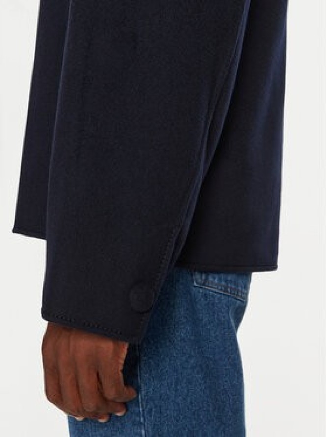 AMI Paris Płaszcz wełniany HJK057.WV0022 Granatowy Regular Fit