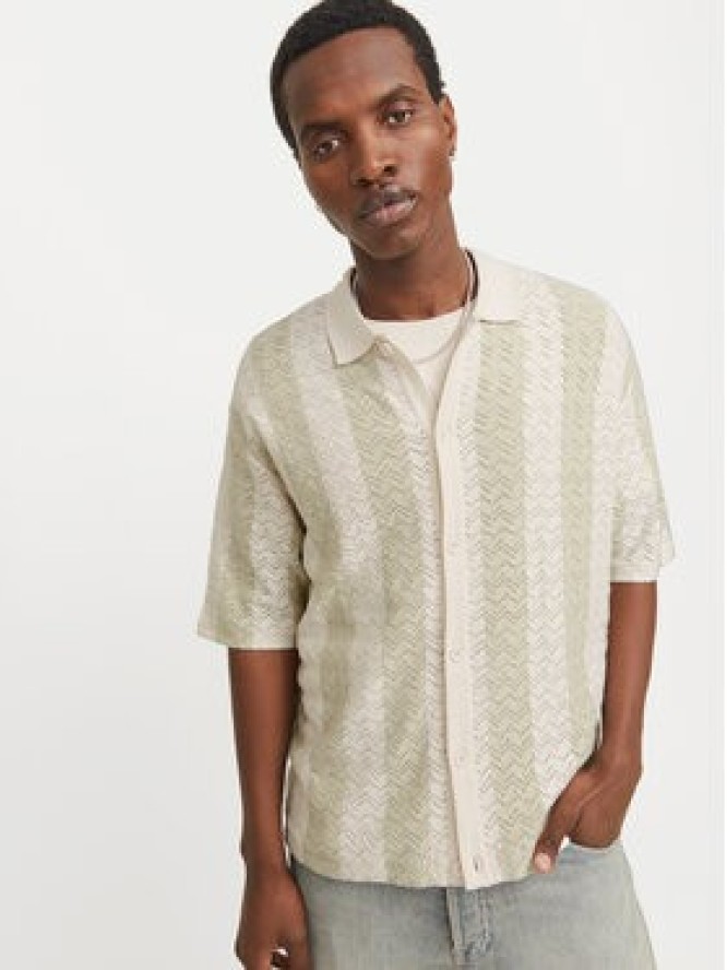 Jack & Jones Koszula Tyler 12272863 Écru Loose Fit