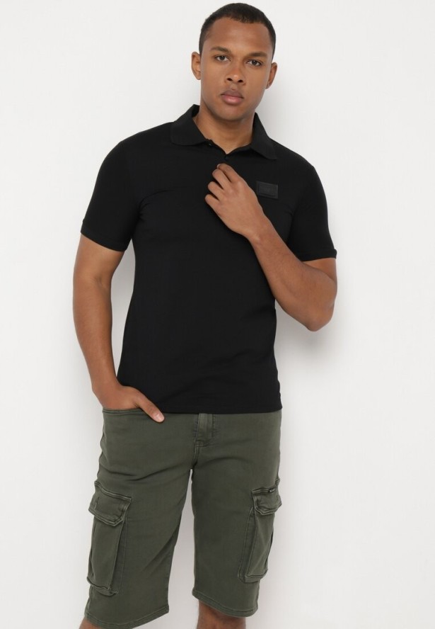 Zielone Szorty Bawełniane przed Kolano z Kieszeniami na Klapy Glicilla