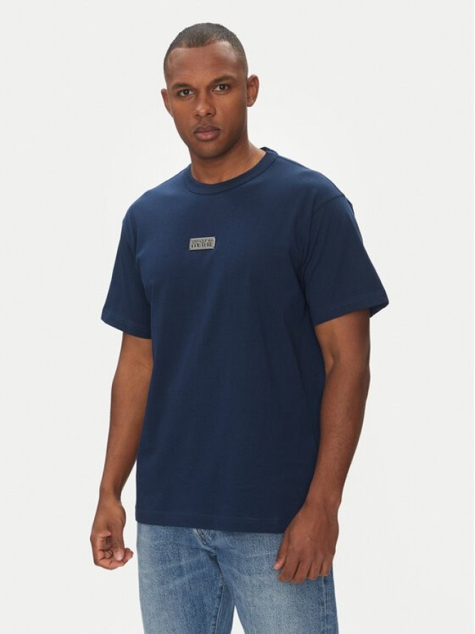 Versace Jeans Couture T-Shirt 78GAHT08 Granatowy Regular Fit