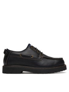 Tommy Jeans Półbuty Archive '01 Boat Shoe Leather EM0EM01651 Czarny