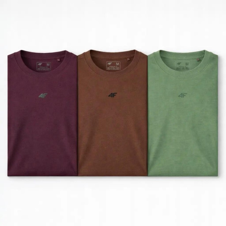 ZESTAW KOSZULEK MĘSKICH 4F T-SHIRT SPORTOWY KOMPLET 3 SZTUKI M M3947 SS26
