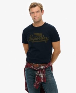 superdry Heritage Brand Relaxed T-Shirt – relaxed fit, 100% cotton – ECLIPSE