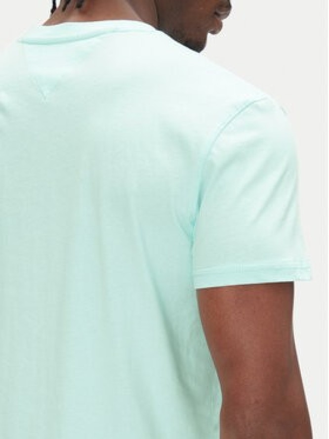 Tommy Jeans T-Shirt Linear Logo DM0DM20744 Zielony Regular Fit
