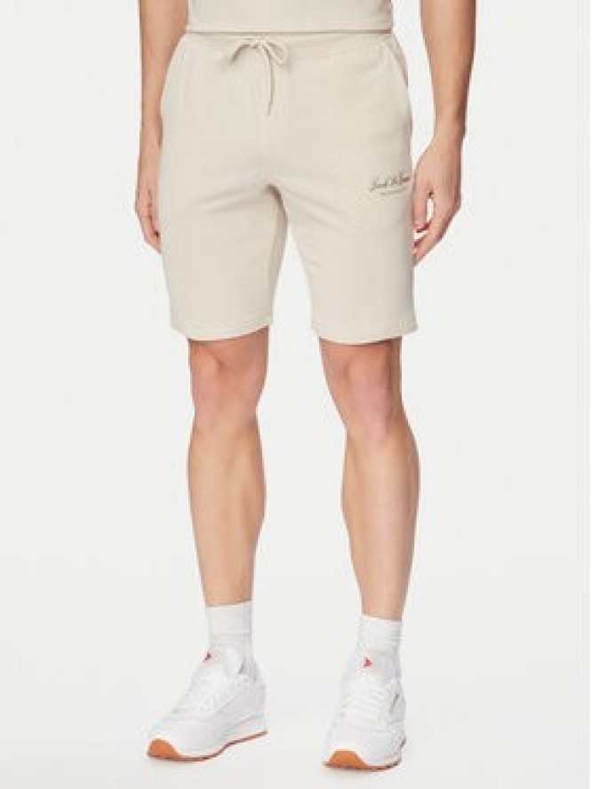 Jack & Jones Komplet t-shirt i spodenki Archive 12297642 Beżowy Relaxed Fit