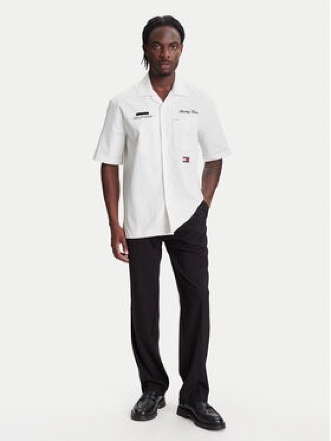 Tommy Hilfiger Koszula F1 Movie Mechanics MW0MW41476 Écru Boxy Fit