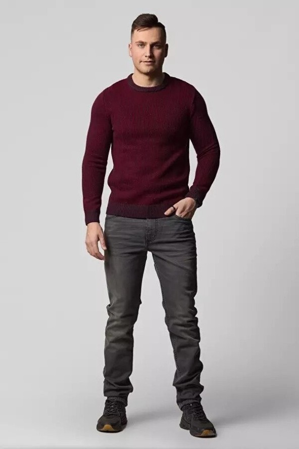 LEE BASIC CREW KNIT MĘSKI SWETER KLASYCZNY AUBERGINE L83IAEKA 112122368
