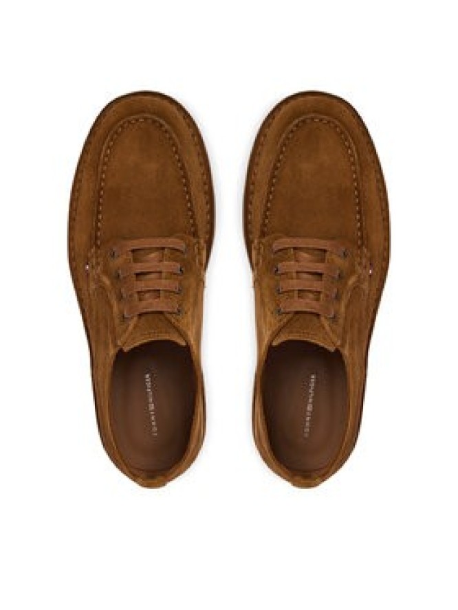Tommy Hilfiger Półbuty Stitchdown Suede Derby FM0FM05841 Brązowy