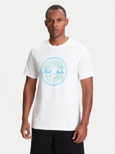 Converse T-Shirt Neon Sign All Star Patch 10027722-A02 Biały Regular Fit