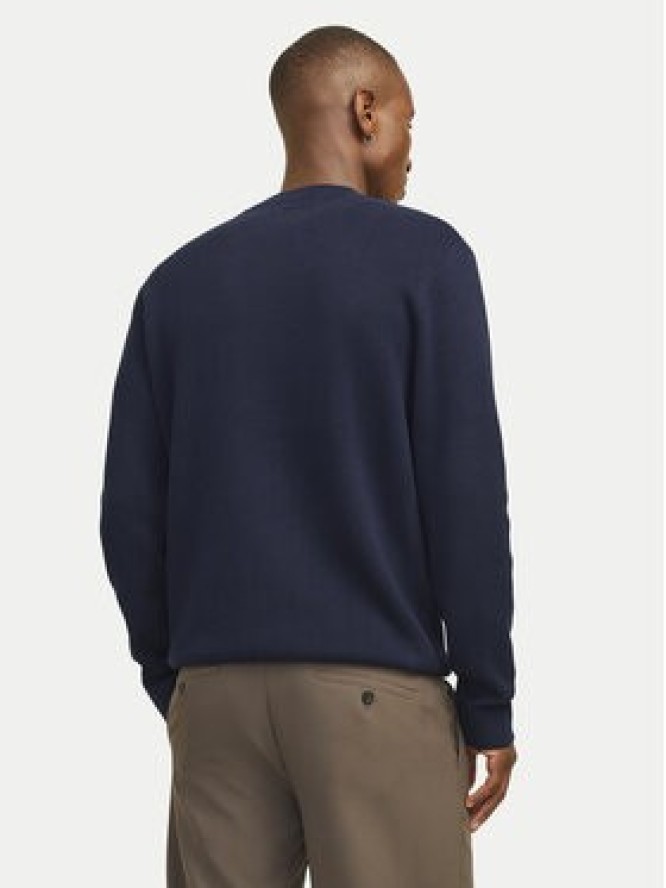 Jack & Jones Sweter Merino 12216817 Granatowy Regular Fit