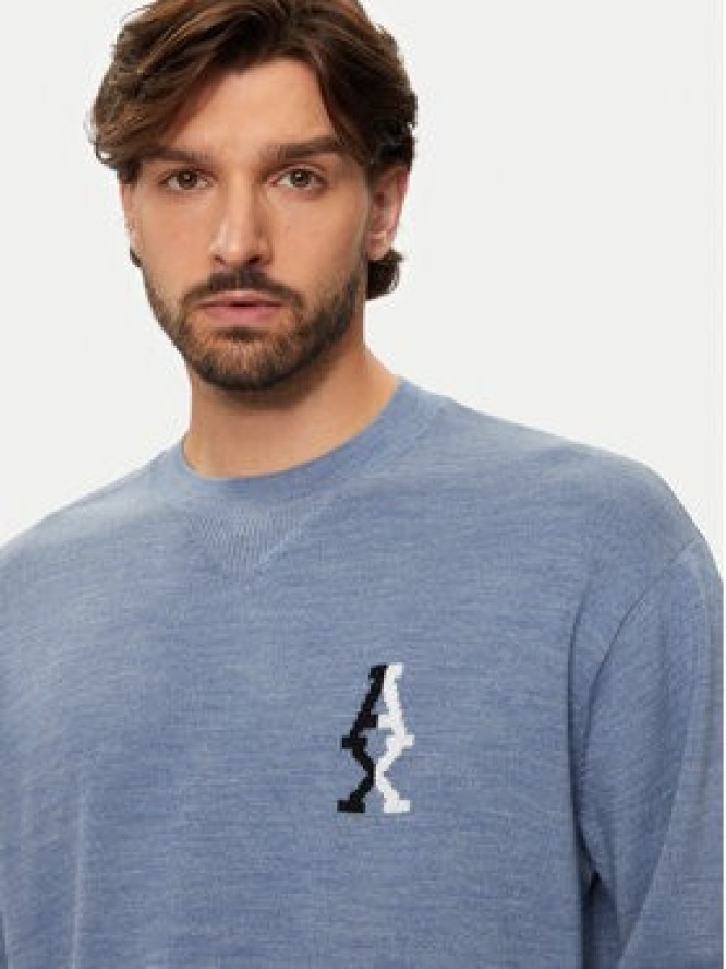 Armani Exchange Sweter 6DZM6H ZM5BZ 15DU Niebieski Regular Fit