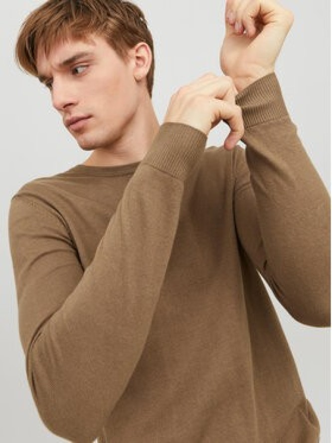 Jack & Jones Sweter 12208364 Brązowy Regular Fit
