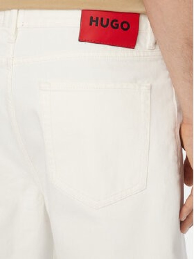 HUGO Szorty jeansowe 50561648 Kremowy Relaxed Fit