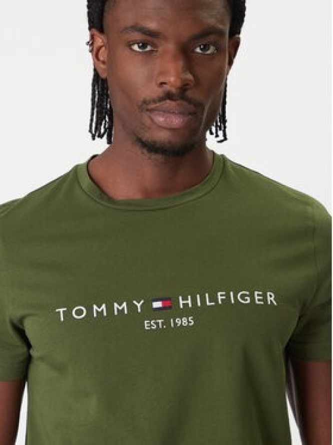 Tommy Hilfiger T-Shirt Logo MW0MW11797 Zielony Regular Fit