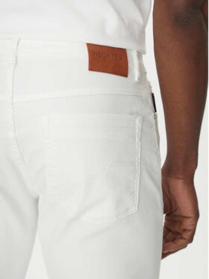 Hechter Paris Jeansy 26050 151363 Biały Slim Fit