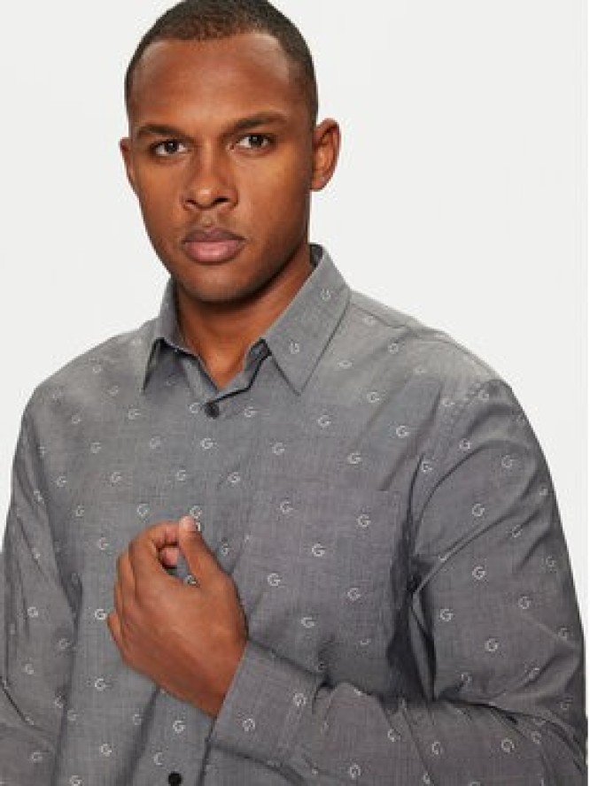 Guess Koszula M5RH05 WFXX1 Szary Regular Fit