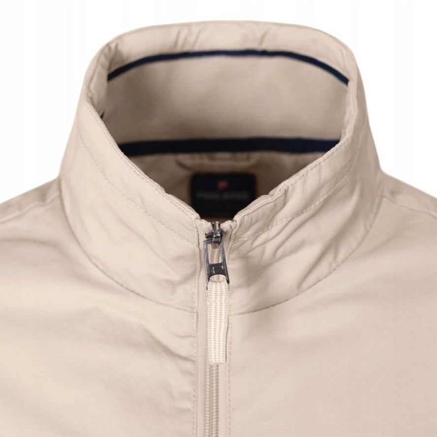 Lekka Bawełniana Wiatrówka, Przejściowa Kurtka Męska - Pako Jeans - Beżowa