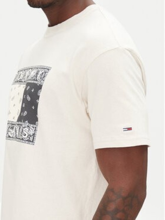 Tommy Jeans T-Shirt Paisley Flag DM0DM20810 Beżowy Relaxed Fit