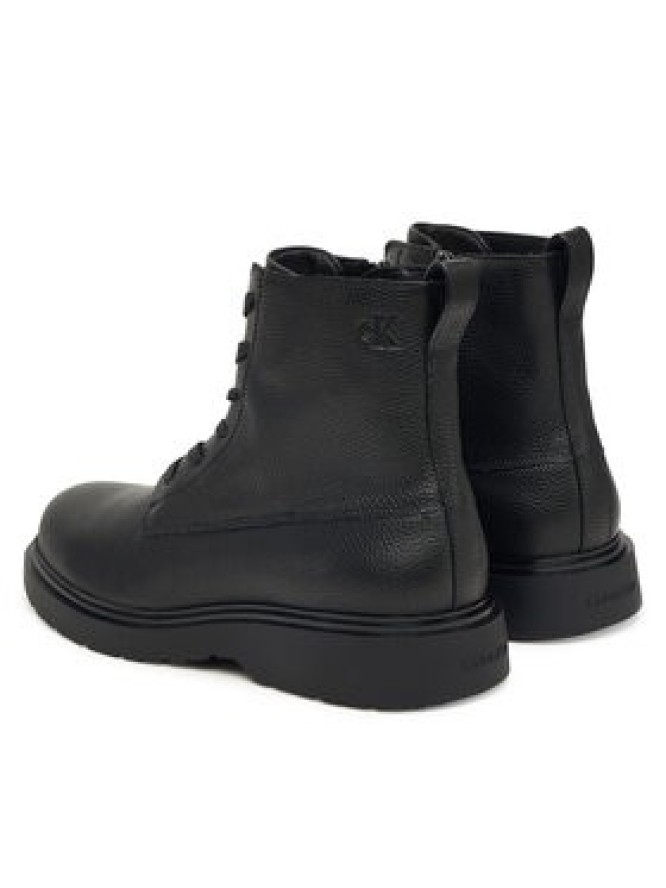 Calvin Klein Trzewiki Combat Ess Lace Up Zip Boot Lth YM0YM01373 Czarny
