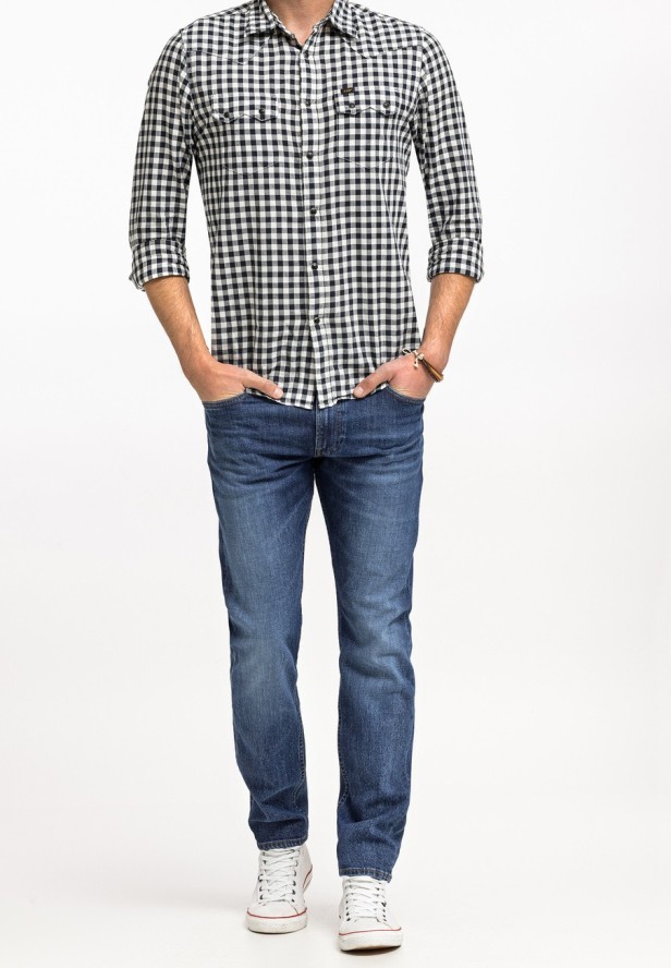 LEE RIDER MĘSKIE SPODNIE JEANSOWE JEANSY DŻINSY WORN FROM RAW L701KNHD 112321976