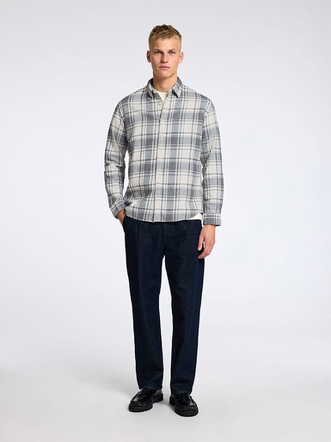 SELECTED HOMME Koszula w kolorze szaro-białym rozmiar: M