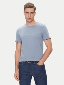 Tommy Hilfiger T-Shirt Logo MW0MW32584 Błękitny Regular Fit