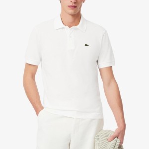 Lacoste Model Short Sleeved Ribbed Collar Kolor Biały