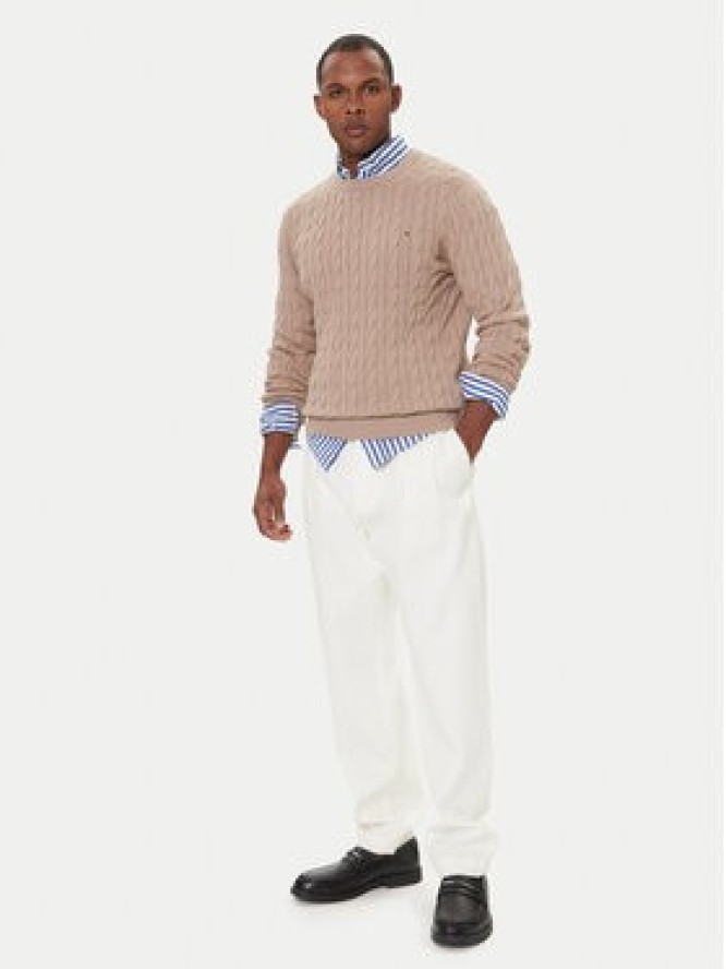 Tommy Hilfiger Sweter MW0MW33132 Beżowy Regular Fit