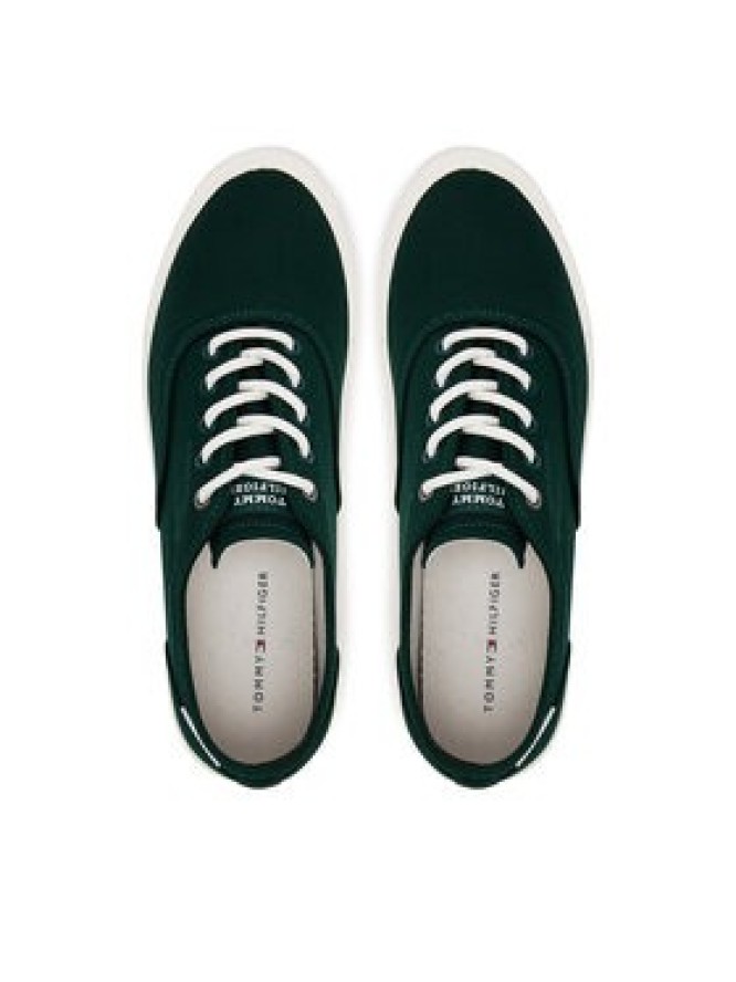 Tommy Hilfiger Tenisówki Th Hi Vulc Low Oxford Twill FM0FM05400 Zielony