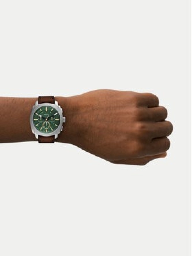 Fossil Zegarek Machine Chronograph FS6100 Brązowy