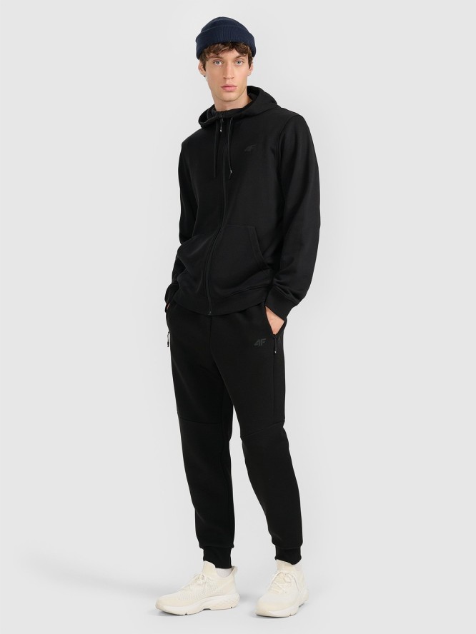 4F Bluza dresowa rozpinana z kapturem męska - czarna L