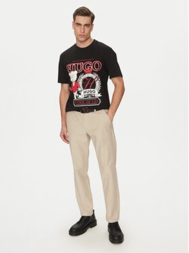 HUGO T-Shirt Daporoni 50538254 Czarny Relaxed Fit