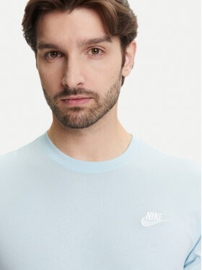 Nike T-Shirt Sportswear Club AR4997 Błękitny Regular Fit