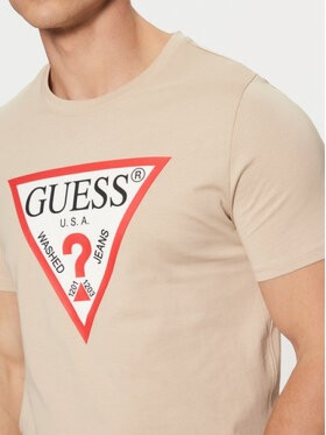 Guess T-Shirt M2YI71 I3Z14 Beżowy Slim Fit
