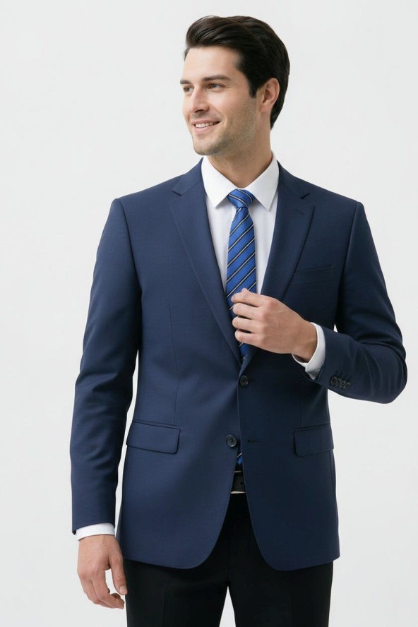 Klasyczny Krawat Klubowy - Alties - w Prążek, Niebieski