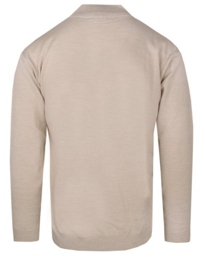 Elegancki i Modny Półgolf Wełniany - Max Sheldon - Beżowy