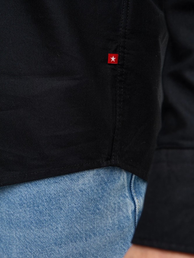 Koszula męska z tkaniny typu oxford czarna Trixi 906