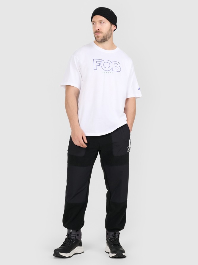 4F T-shirt loose z nadrukiem męski - biały L