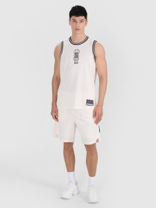 4F Spodenki do koszykówki szybkoschnące męskie - białe XL