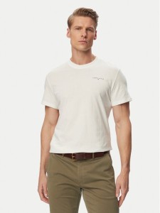 Tommy Jeans T-Shirt Linear Chest DM0DM21780 Écru Slim Fit