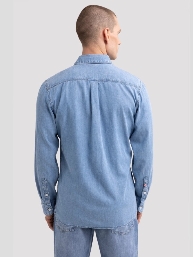 Koszula męska z imitacji jeansu niebieska Jason 147