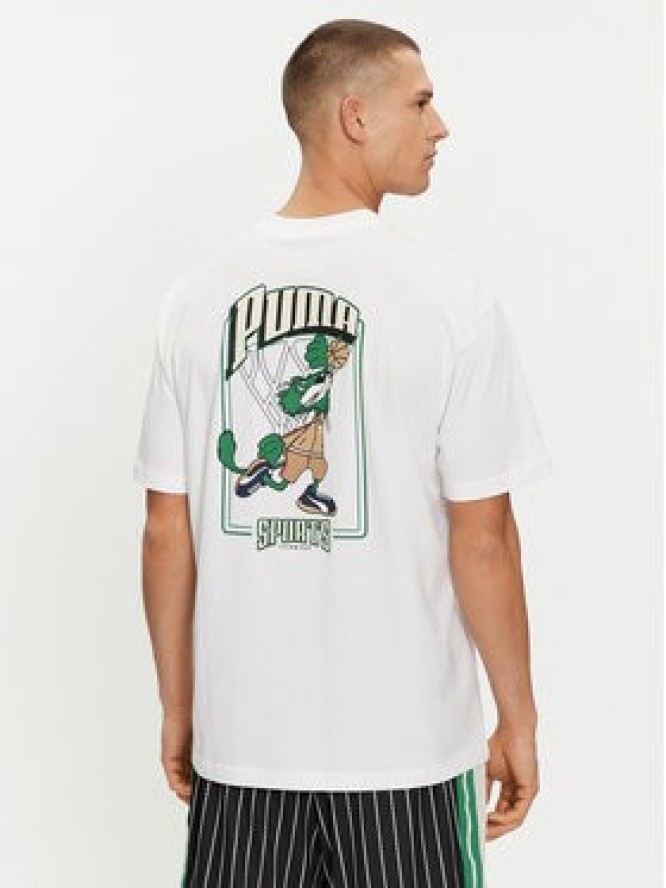 Puma T-Shirt For The Fanbase Graphic 624395 Biały Relaxed Fit