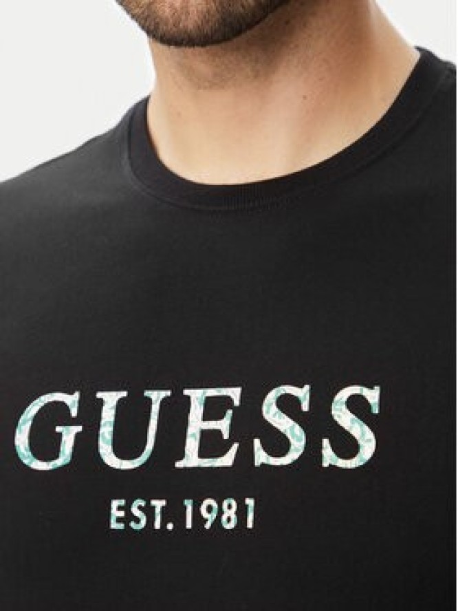 Guess T-Shirt M4YI38 J1314 Czarny Slim Fit