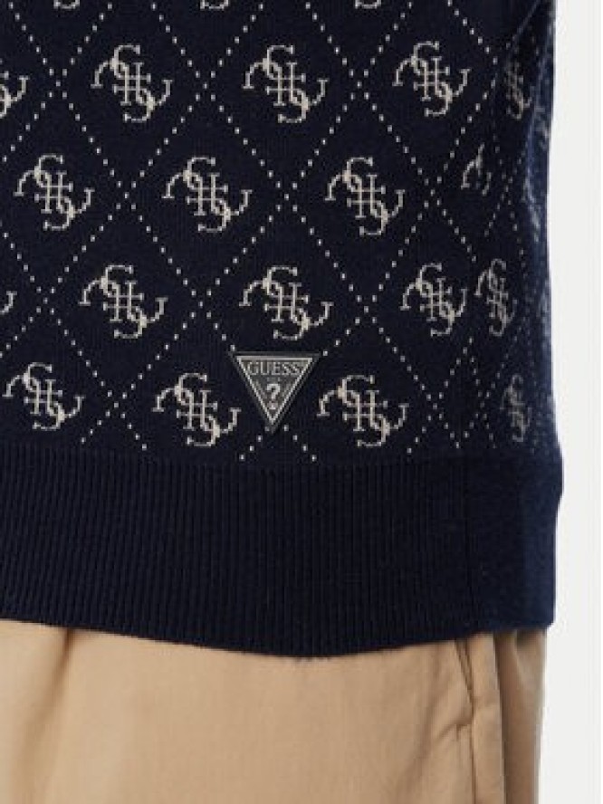 Guess Sweter M6YR11 Z0916 Granatowy Regular Fit