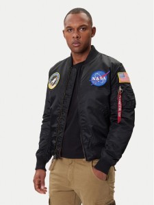 Alpha Industries Kurtka bomber Nasa 166107 Czarny Regular Fit